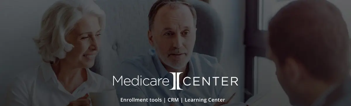 Medicare Center banner with couple and advisor